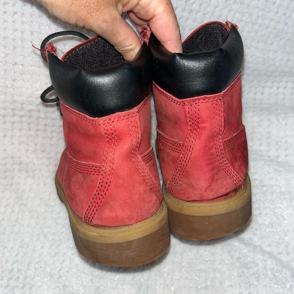 TIMBERLAND Red Boots sz Youth 4 - Picture 5 of 10